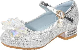 Shoes Low Heel Toddler Girls Dress Shoes Cute Bowknot Sparkle Mary Jane Flower Girls Wedding Little Girls Dress Shoes