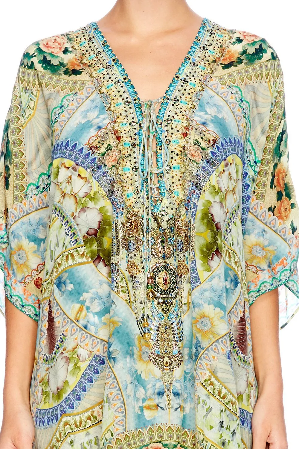 SHORT LACE UP KAFTAN SIGN OF PEACE