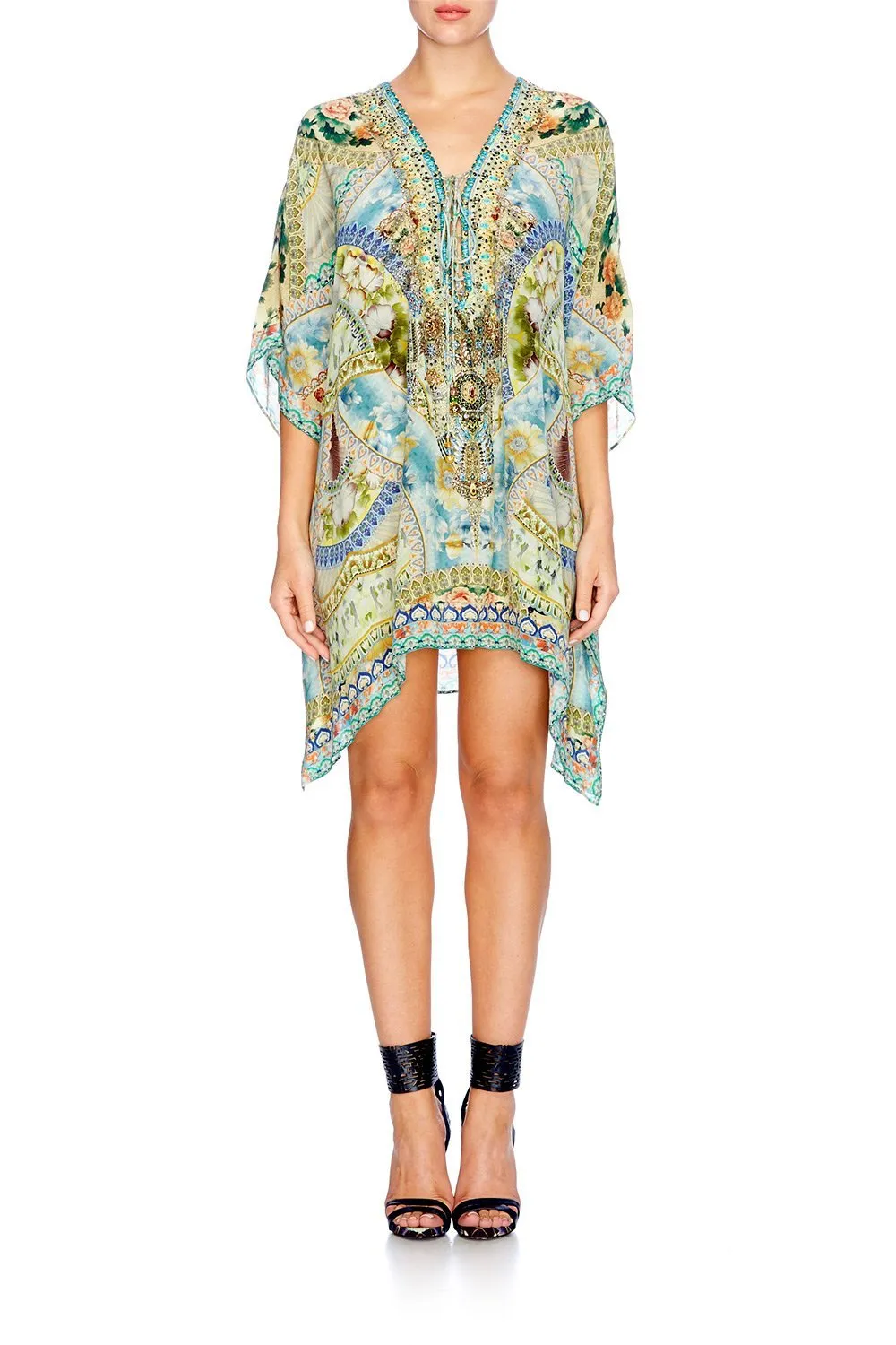 SHORT LACE UP KAFTAN SIGN OF PEACE