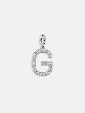 Silver Pave Initial Cluster Charm - G