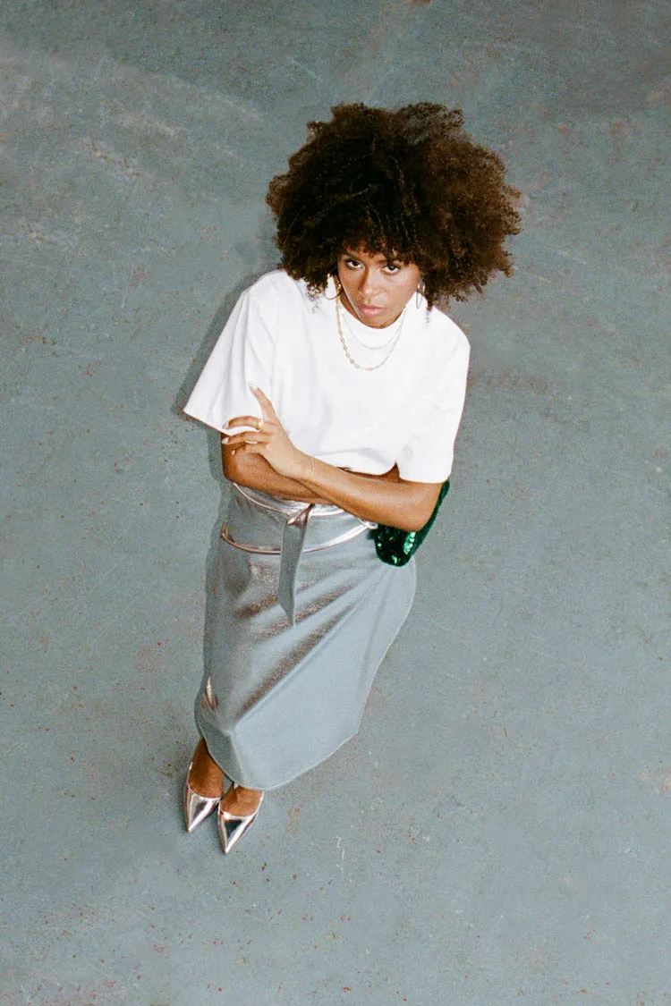 Silver Vegan Leather Jaspre