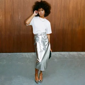 Silver Vegan Leather Jaspre