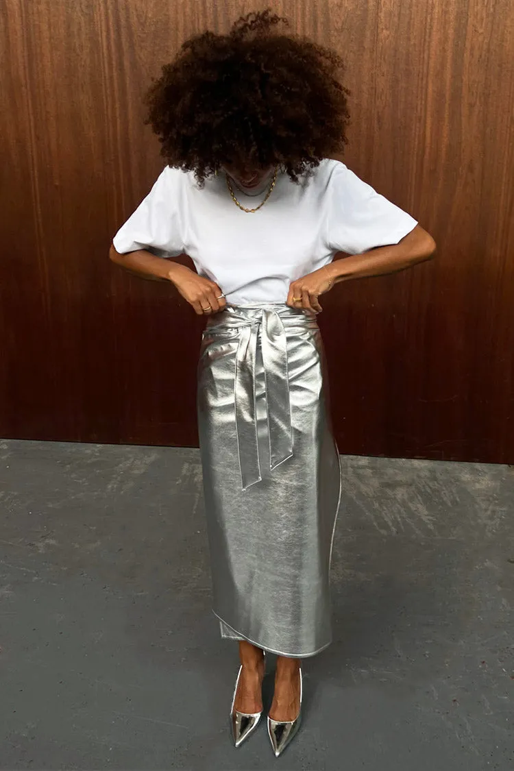 Silver Vegan Leather Jaspre