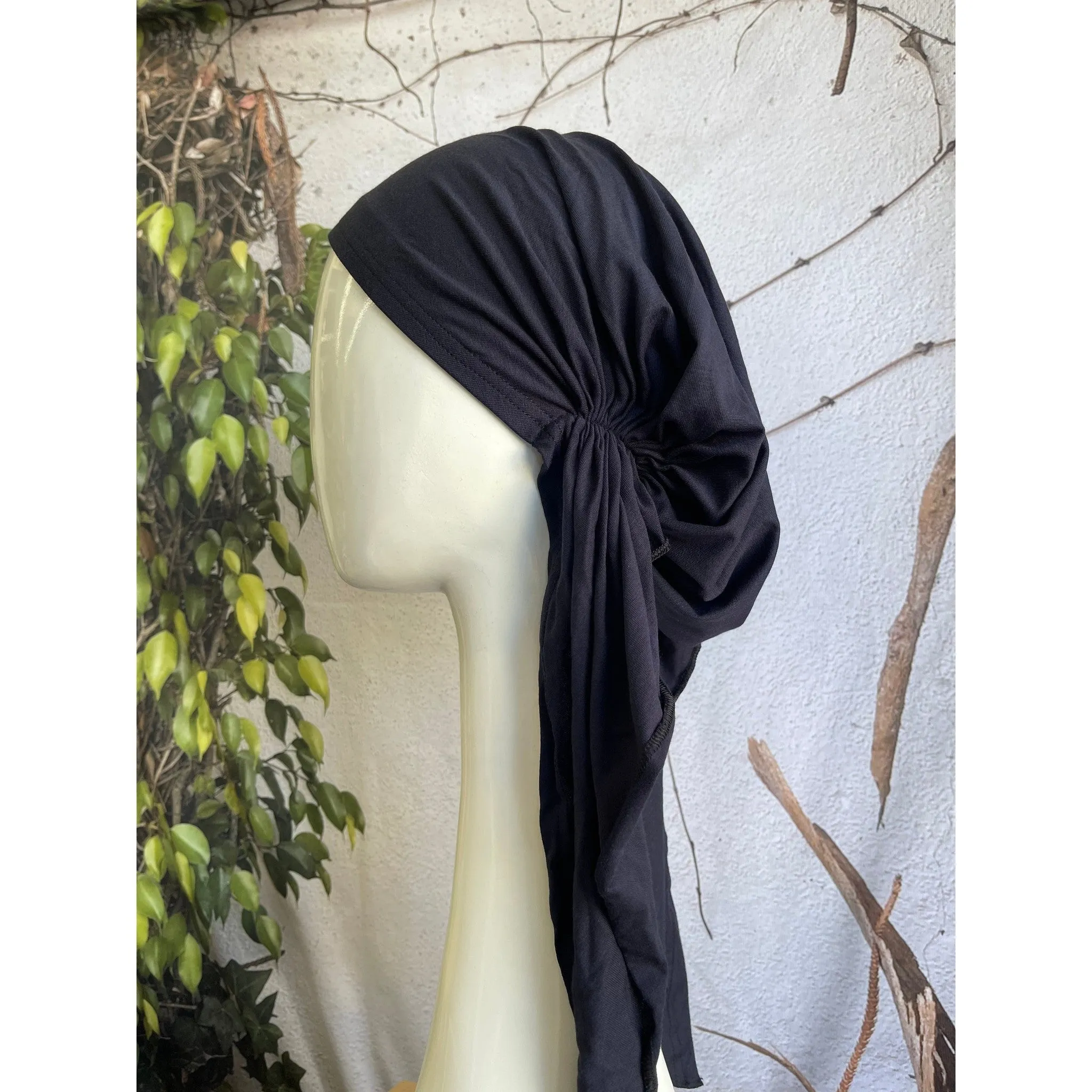 Stretchy Pretied Tichel - Navy