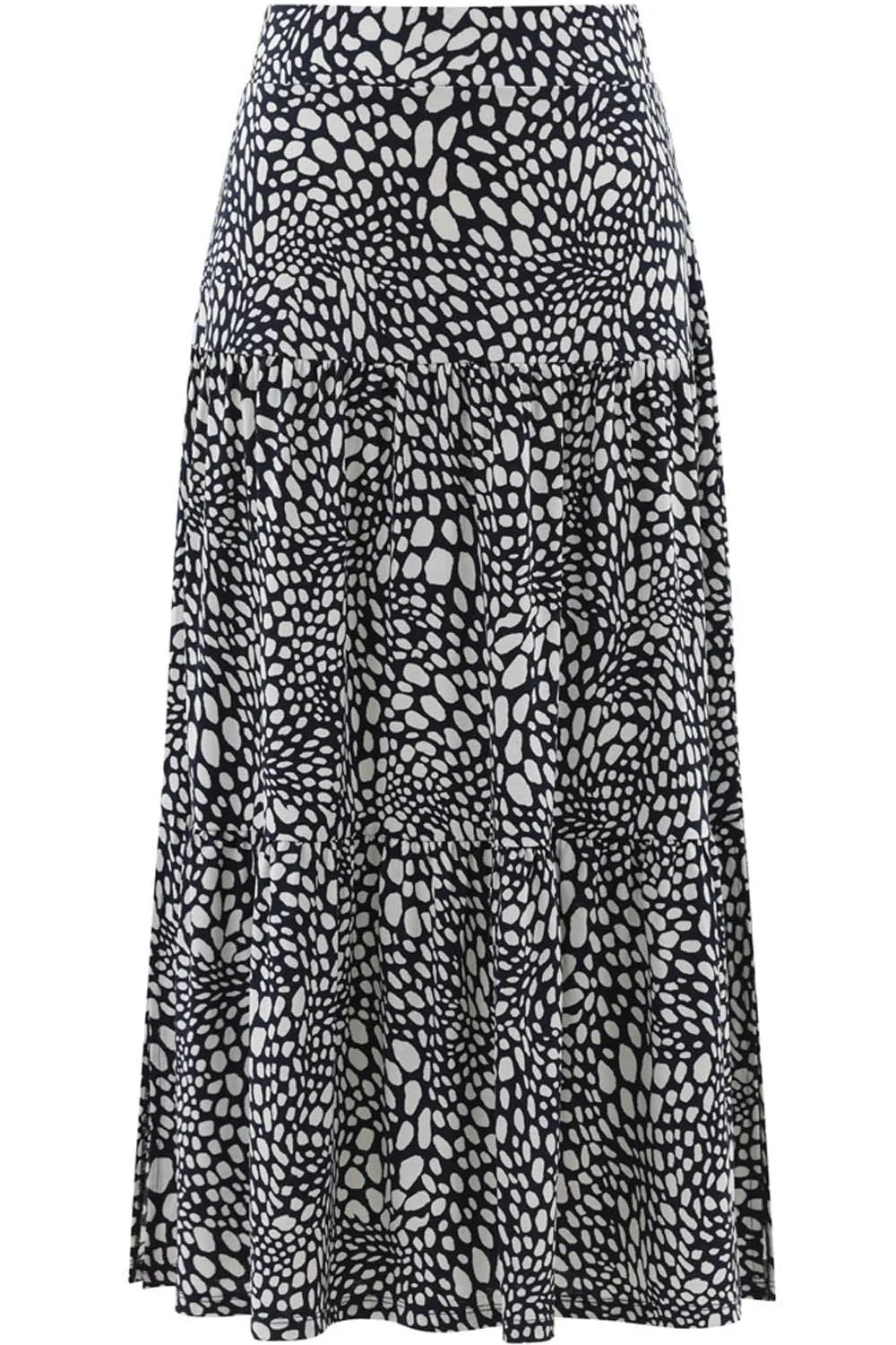 Timeless Long Skirt with White Dots on a Navy Background by Marble Scotland