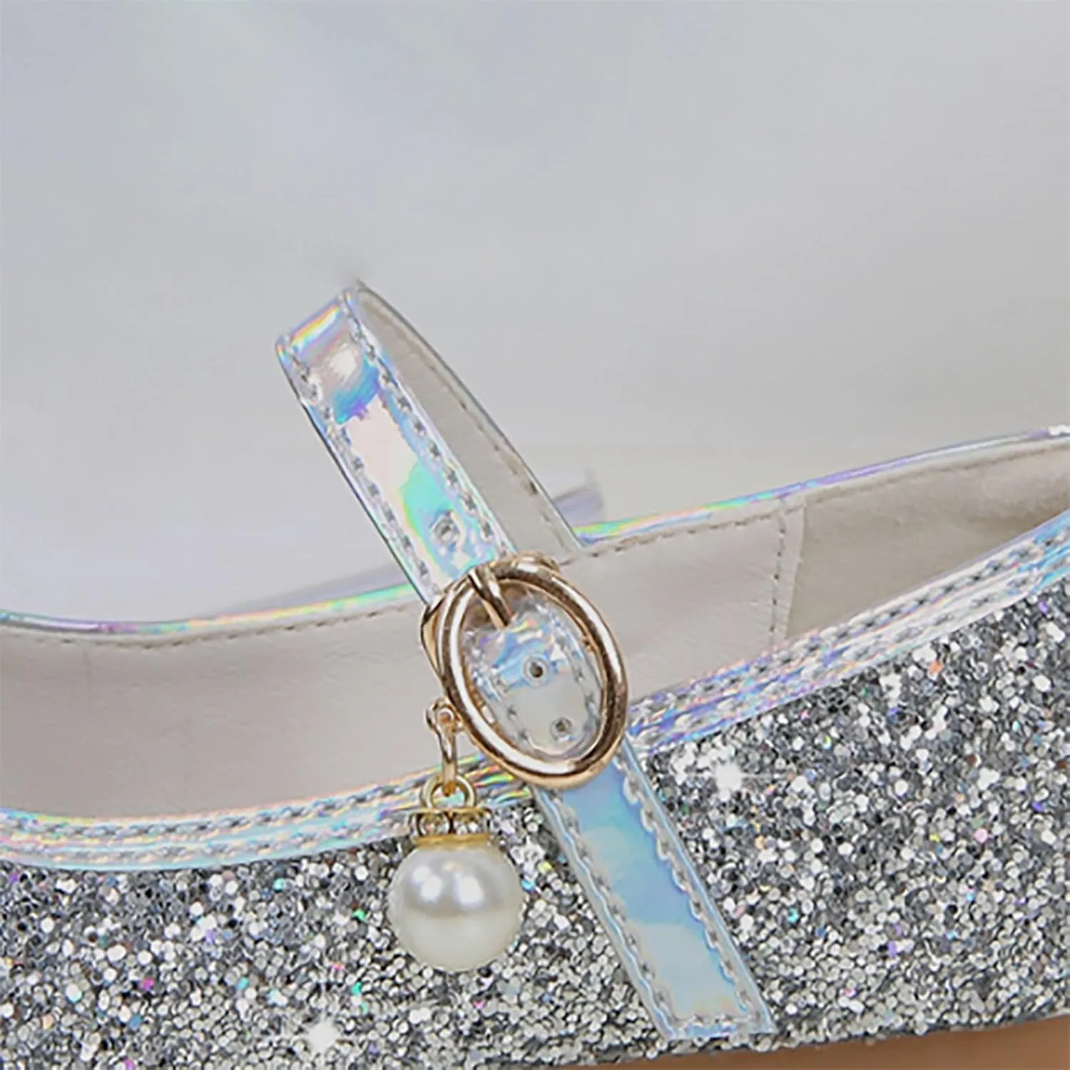 Toddler Girls Dress Shoes Mary Jane Shoes for Girls Low Heels Toddler Glitter Flats for Wedding Party