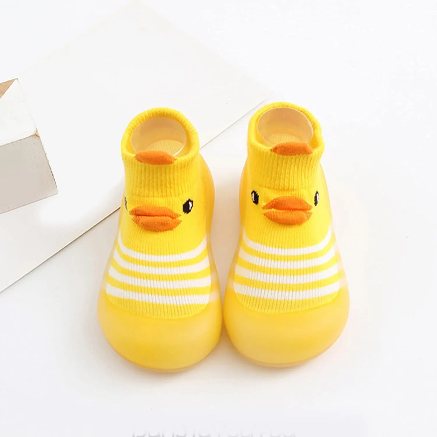 Toddler Sock Shoes,Baby Boys Girls Non Slip Flat Socks Shoes Lightweight Cute Cartoon Duck Bear Pattern Boys Shoes