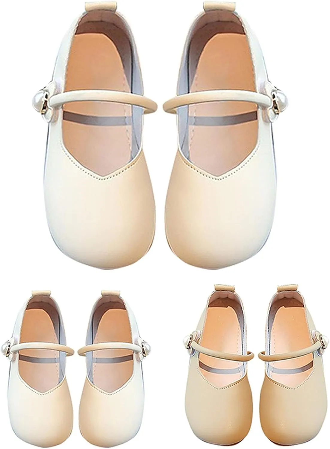 Toddler Wedding Shoes Flower Girl Mary Jane Shoes Square Toe Ballet Flat for Girls Slip On Flat for Tea Party Dresses