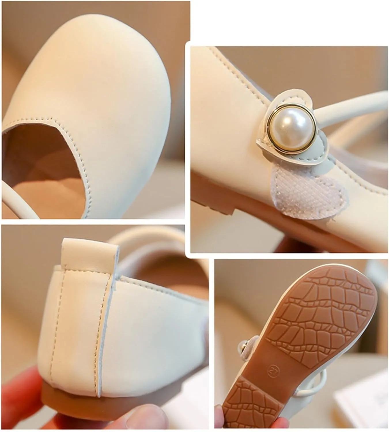 Toddler Wedding Shoes Flower Girl Mary Jane Shoes Square Toe Ballet Flat for Girls Slip On Flat for Tea Party Dresses