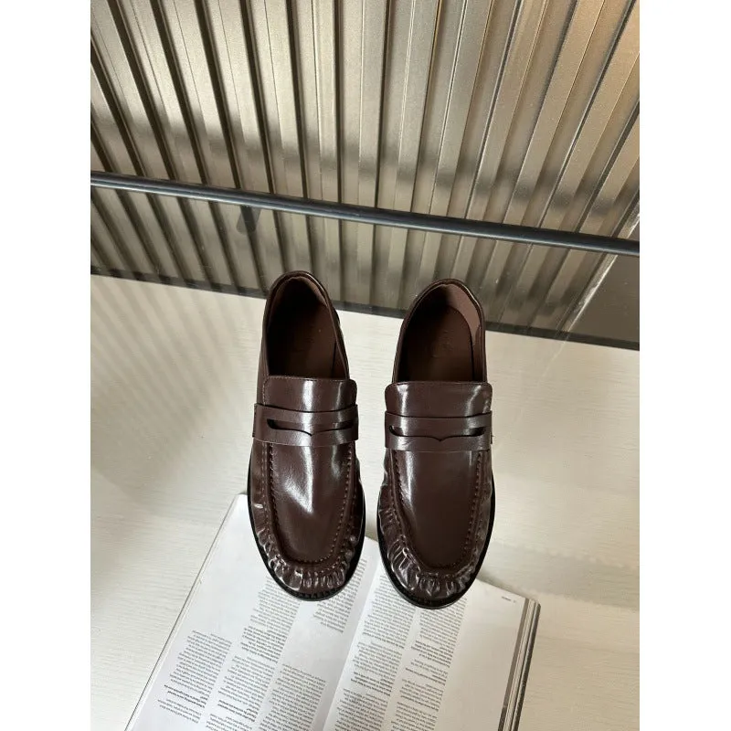 Toleet 2024 Autumn Niche Loafers Single Shoes Women's Shoes Flat French Retro British Style