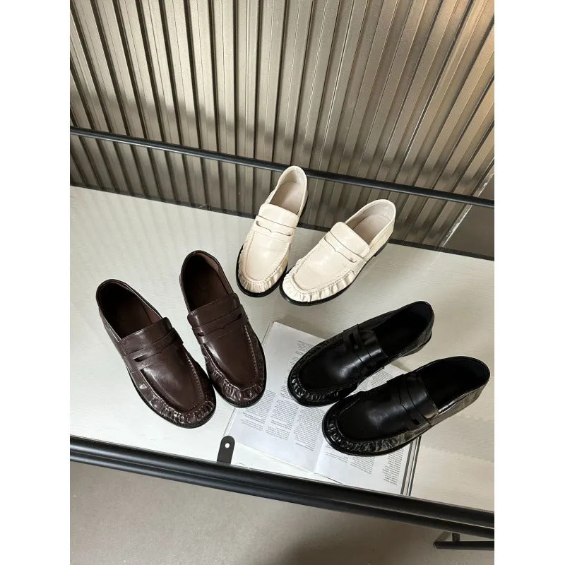 Toleet 2024 Autumn Niche Loafers Single Shoes Women's Shoes Flat French Retro British Style