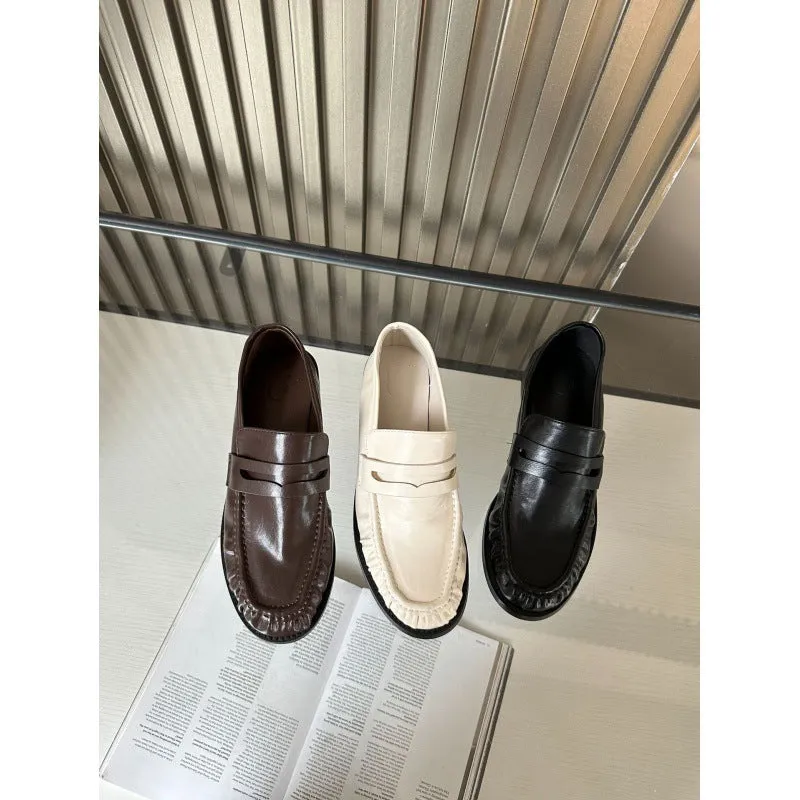 Toleet 2024 Autumn Niche Loafers Single Shoes Women's Shoes Flat French Retro British Style