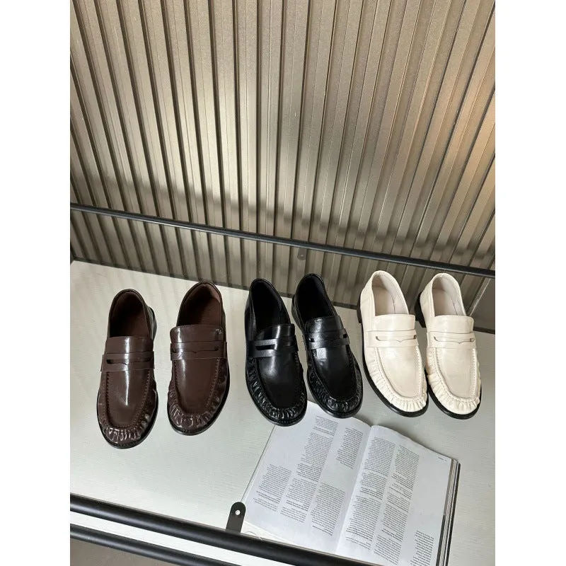 Toleet 2024 Autumn Niche Loafers Single Shoes Women's Shoes Flat French Retro British Style