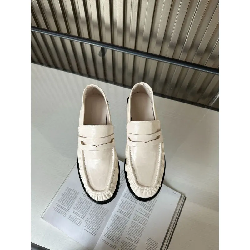 Toleet 2024 Autumn Niche Loafers Single Shoes Women's Shoes Flat French Retro British Style