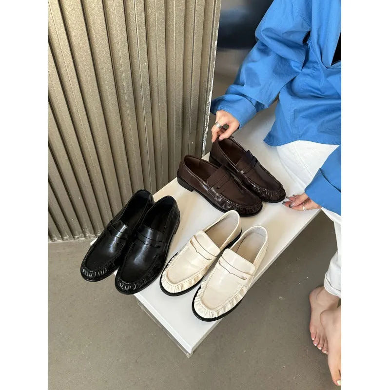 Toleet 2024 Autumn Niche Loafers Single Shoes Women's Shoes Flat French Retro British Style