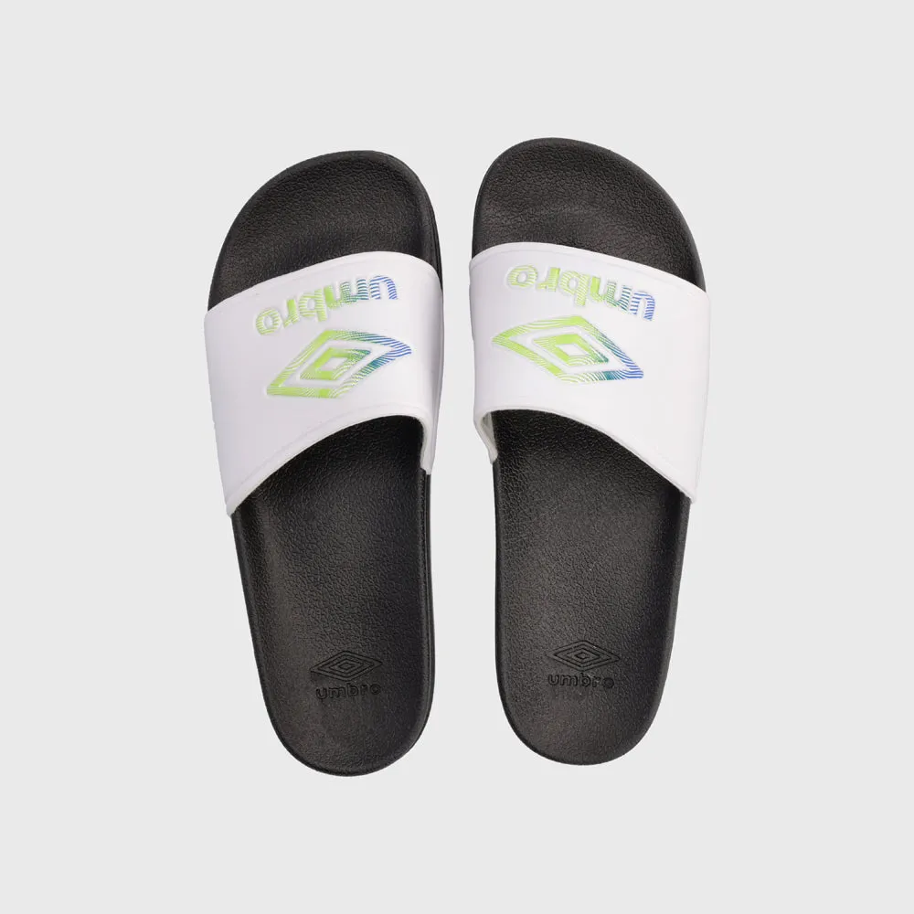 Umbro Mens Thumb Print Slide White/Black _ 182083 _ White