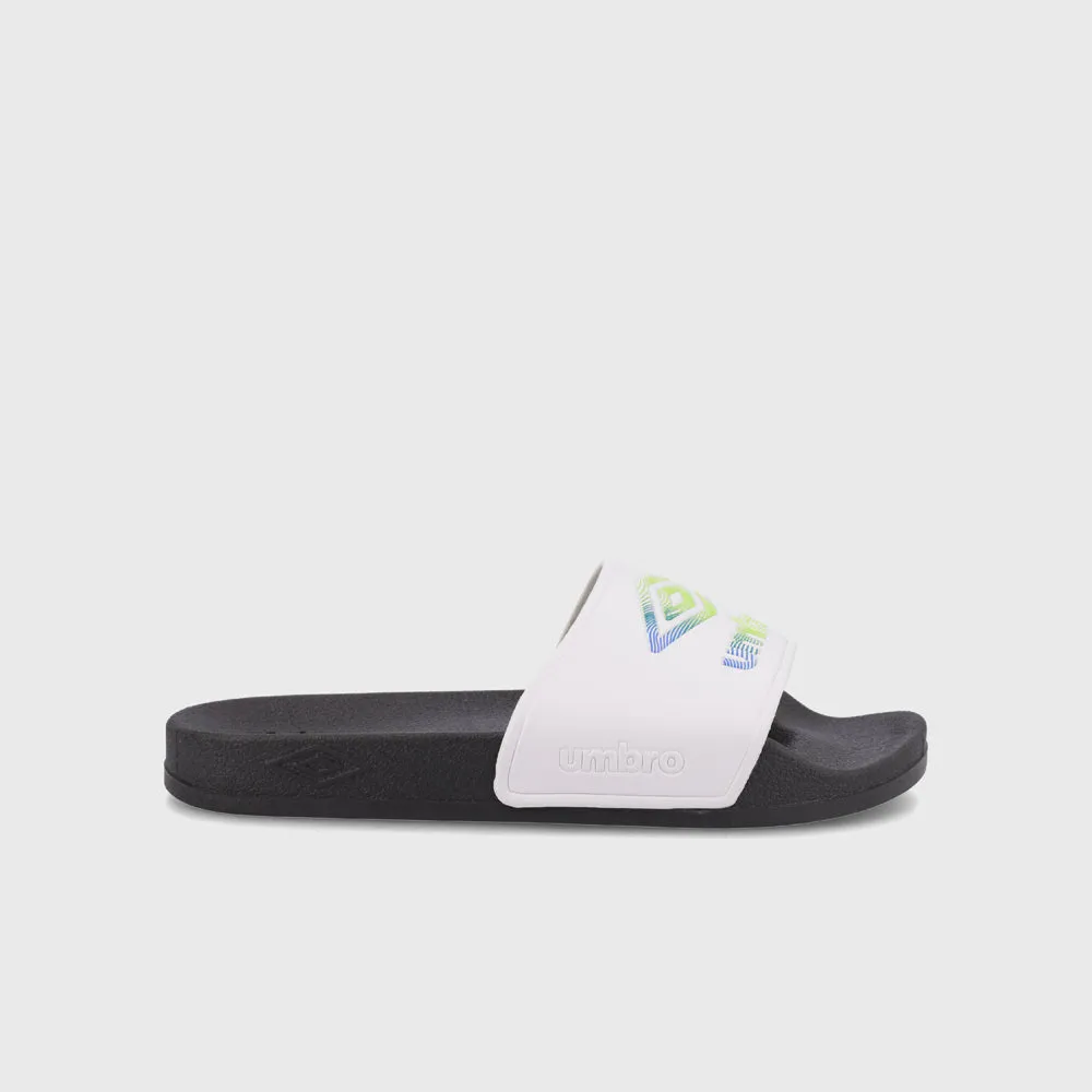Umbro Mens Thumb Print Slide White/Black _ 182083 _ White