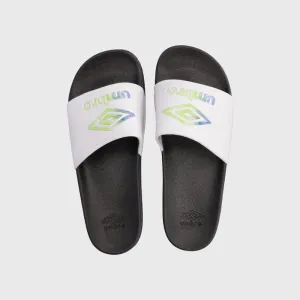 Umbro Mens Thumb Print Slide White/Black _ 182083 _ White