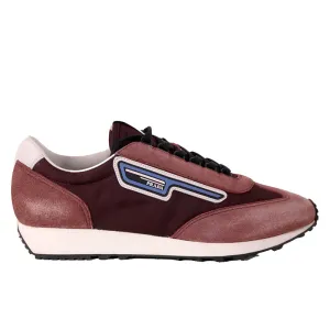 US 9.5 NEW PRADA Dark Red Blue Nylon LOGO Milano 70 Retro Low Top SNEAKERS
