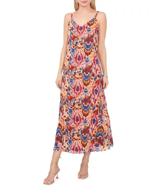 Vince Camuto Women's Printed Sleeveless Tie Shoulder Jumpsuit Brown Size S $70