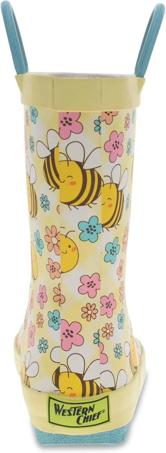 Western Chief Girl's Waterproof Printed Rain Boots with Easy Pull-on Handles (Toddler/Little Kid)
