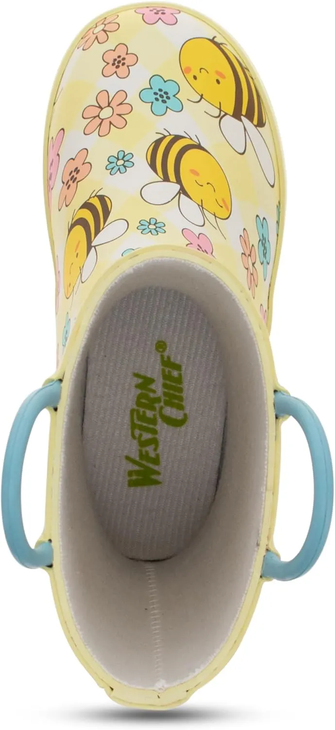 Western Chief Girl's Waterproof Printed Rain Boots with Easy Pull-on Handles (Toddler/Little Kid)