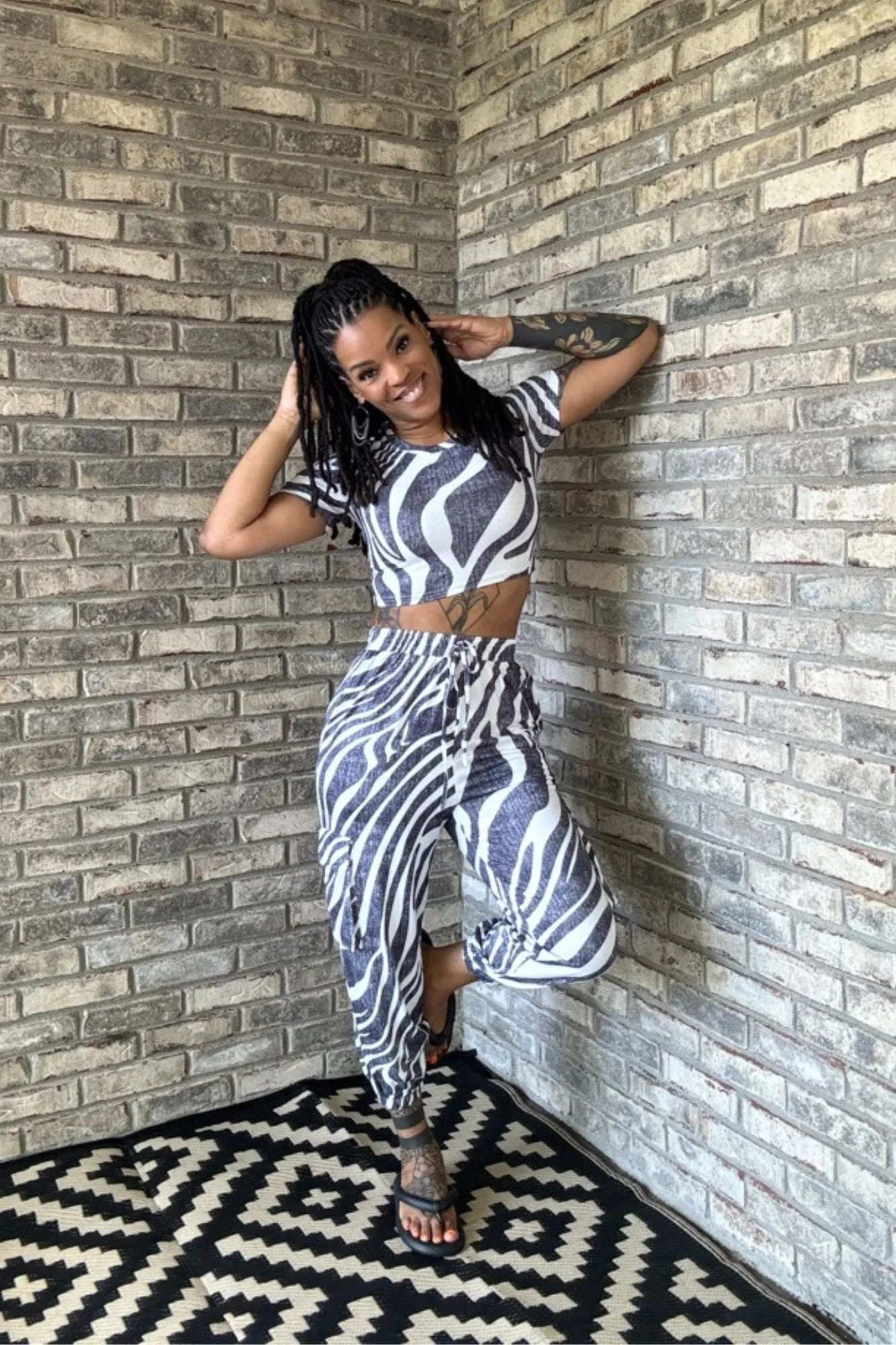 Wild Stripes Knit Pant Set