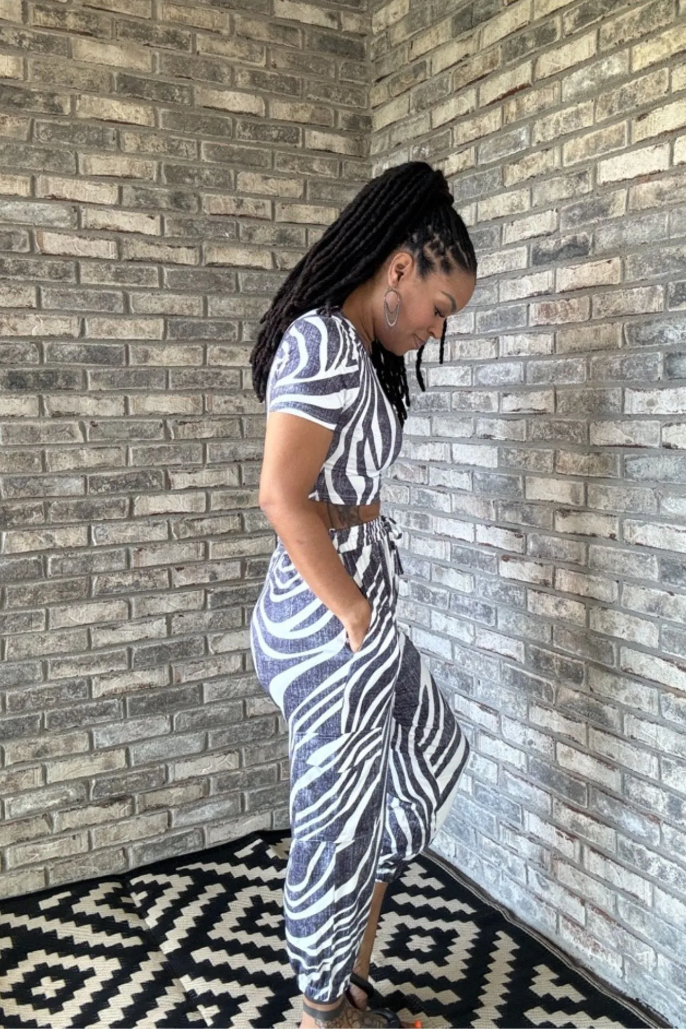 Wild Stripes Knit Pant Set