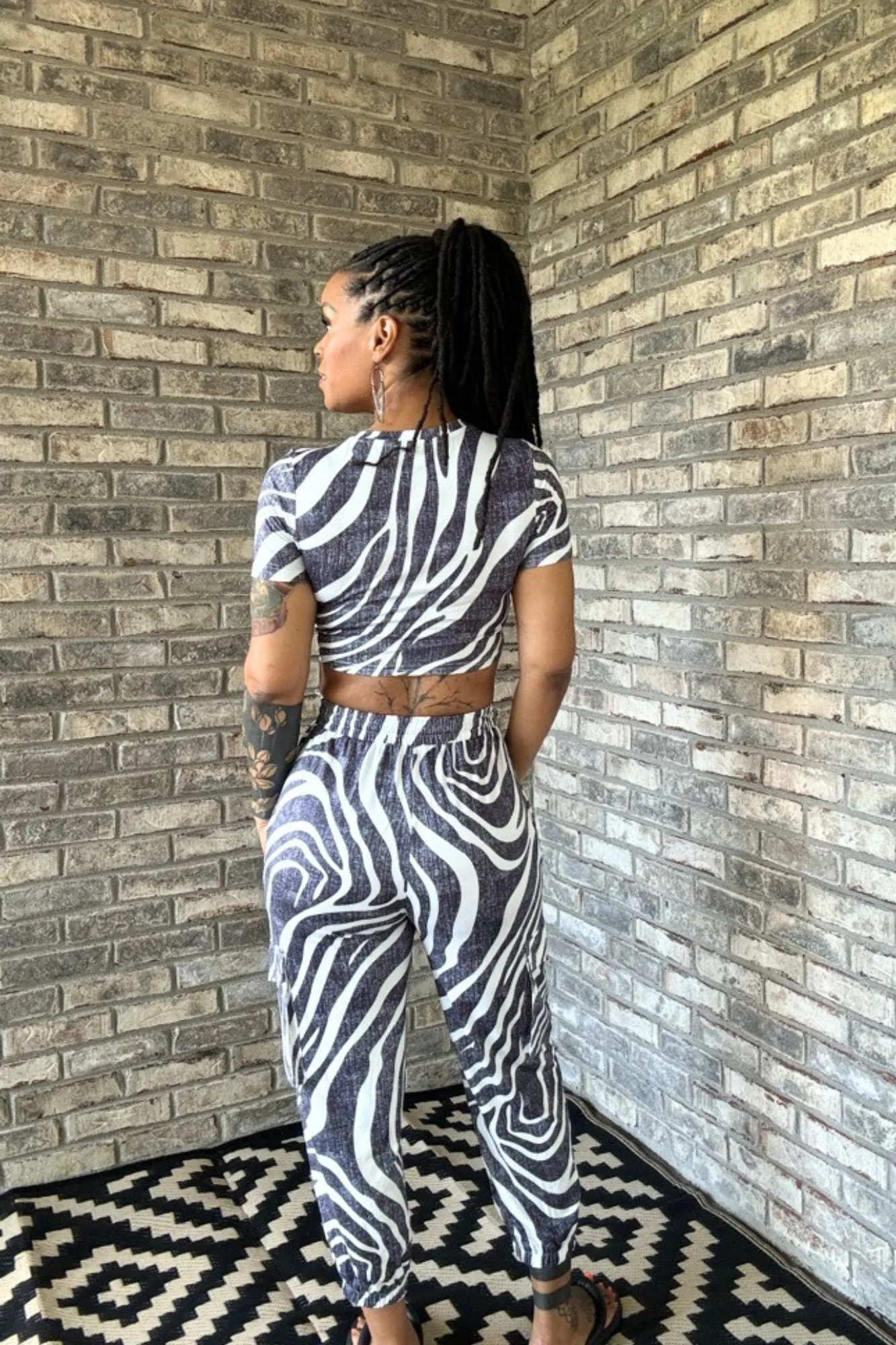 Wild Stripes Knit Pant Set