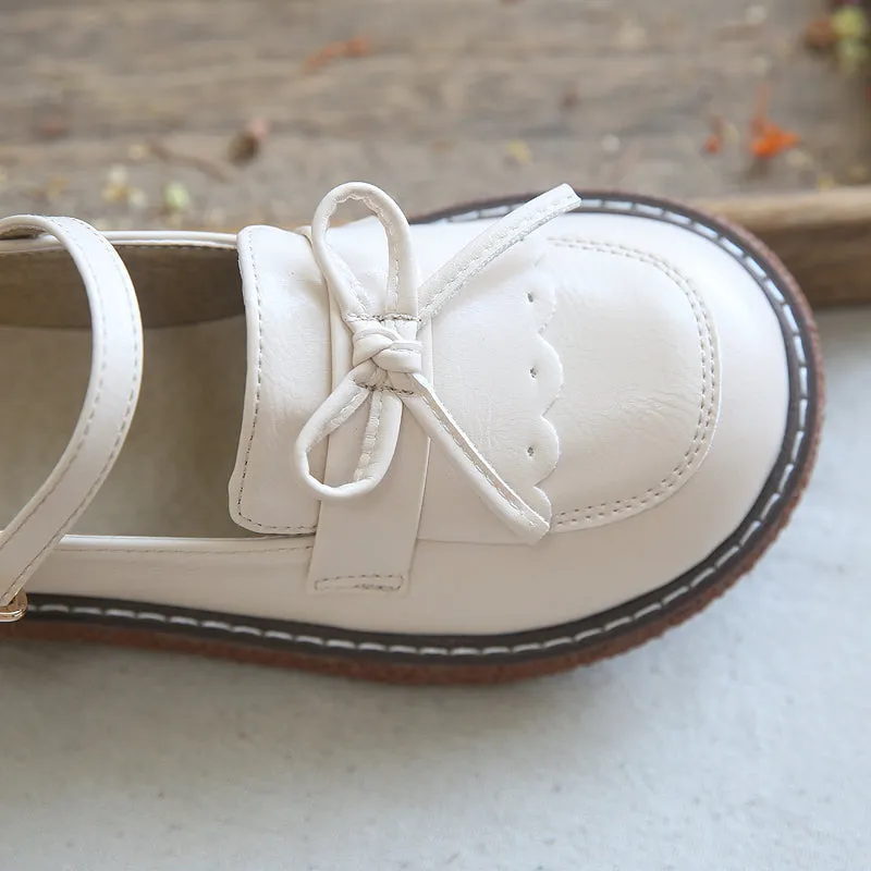 Women Retro Bowknot Buckled Casual Loafers