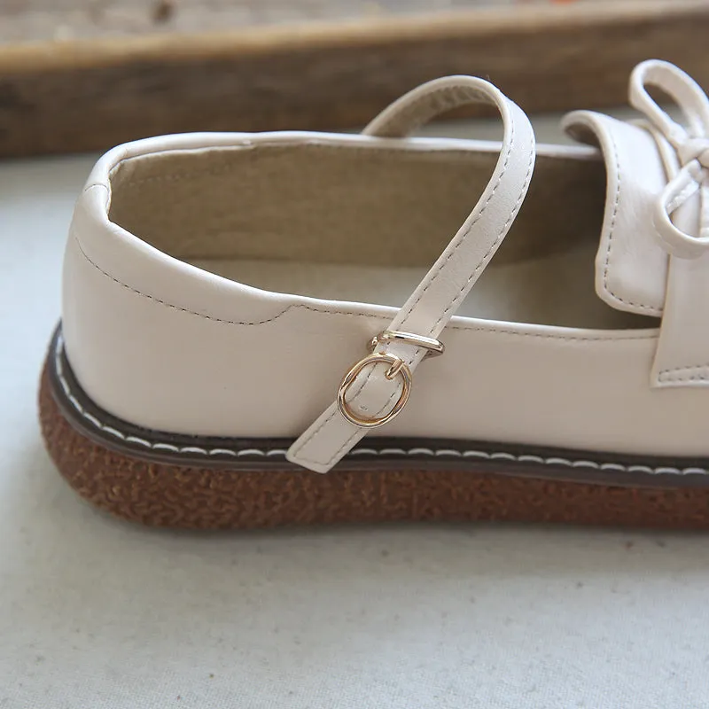 Women Retro Bowknot Buckled Casual Loafers