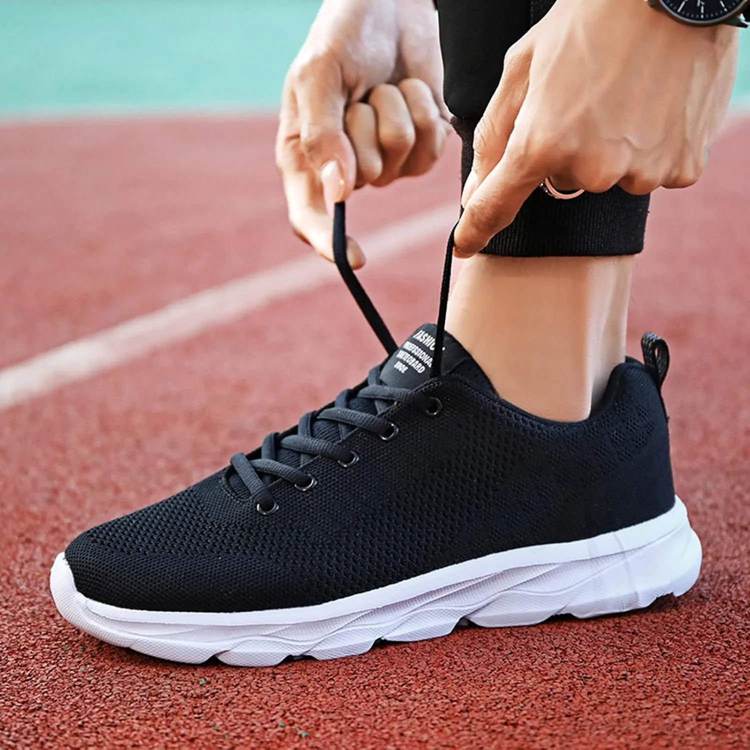 Womens Lace Up Sneakers Women Walking Tennis Shoes Non Slip Work Shoes Women Workout Men's Casual Shoes Fashion Sneakers White Tennis Shoe Cross Trainer Shoe