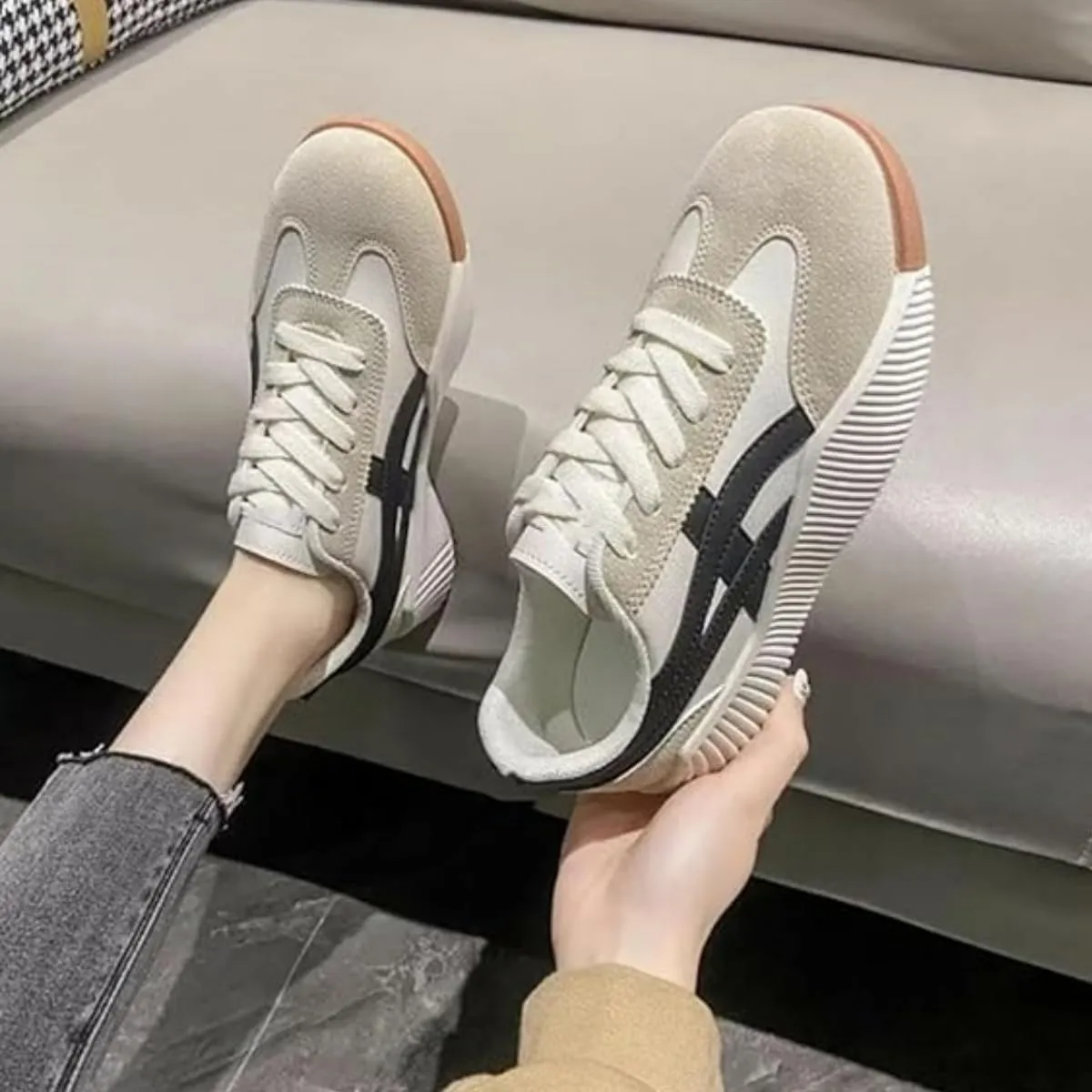 Women's Orthopedic Shoes, Vintage Casual Shoes, Lightweight Running Shoes Sneakers Lace Up Slip On Gym Out Workout Shoes