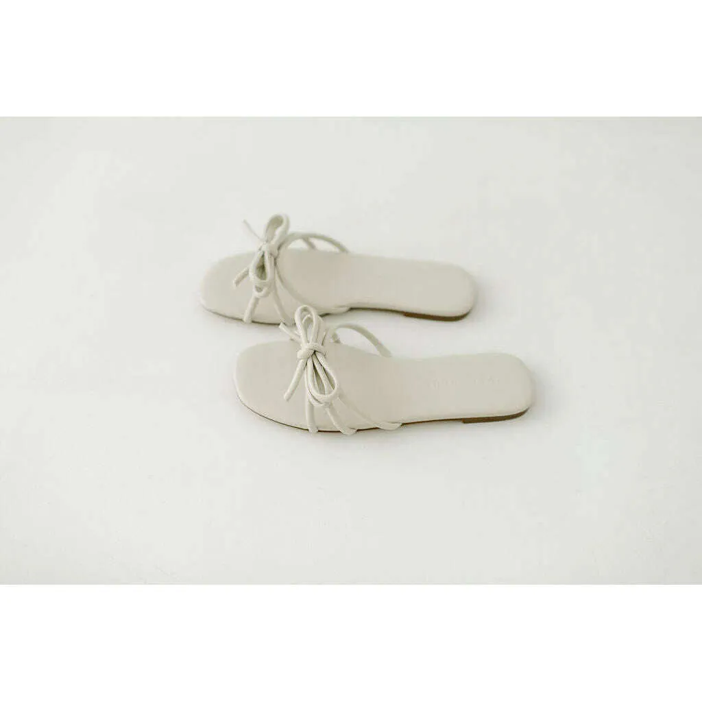 Yosi Semra Nicole Bow Slide in Bone