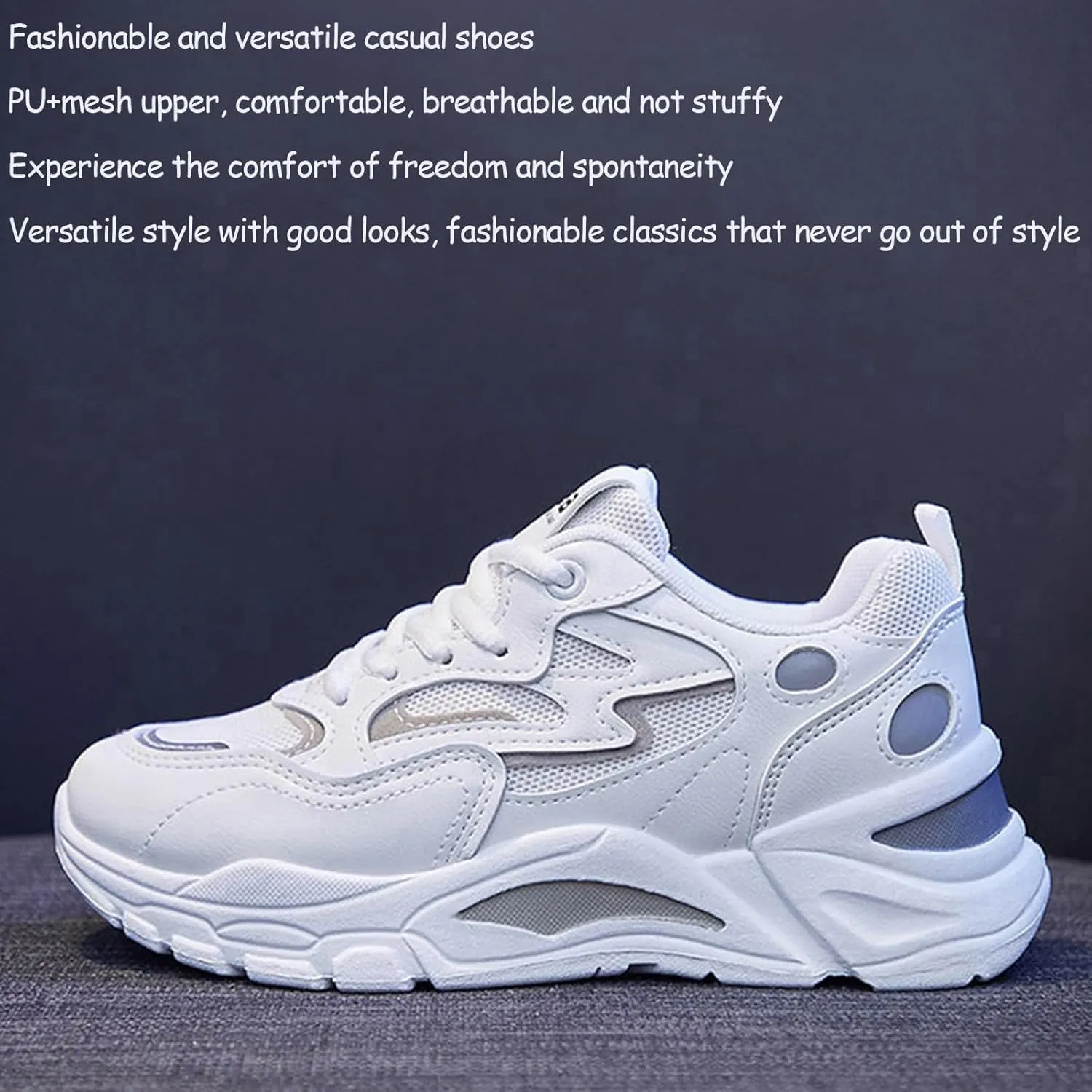 YTINGNICE Lace-up Chunky Sneakers,Chunky Fashion Sneakers for Women,Women's Platform Lace-Up Comfortable Dad Sneakers