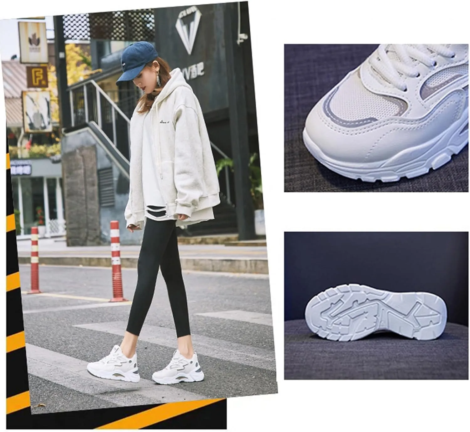 YTINGNICE Lace-up Chunky Sneakers,Chunky Fashion Sneakers for Women,Women's Platform Lace-Up Comfortable Dad Sneakers