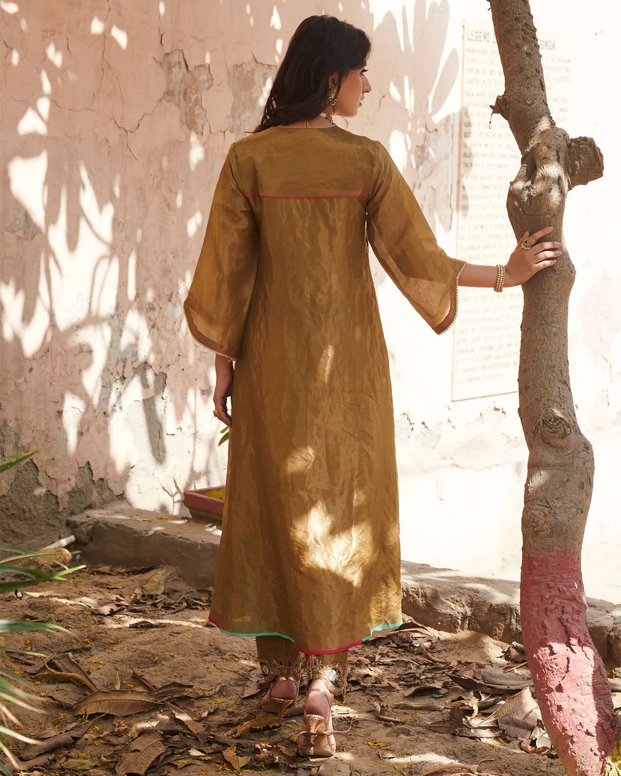 Zahra Golden A - Line Kurta Set