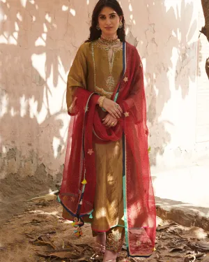 Zahra Golden A - Line Kurta Set